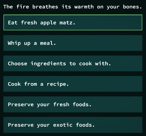 Cooking Interface Preview in Qud