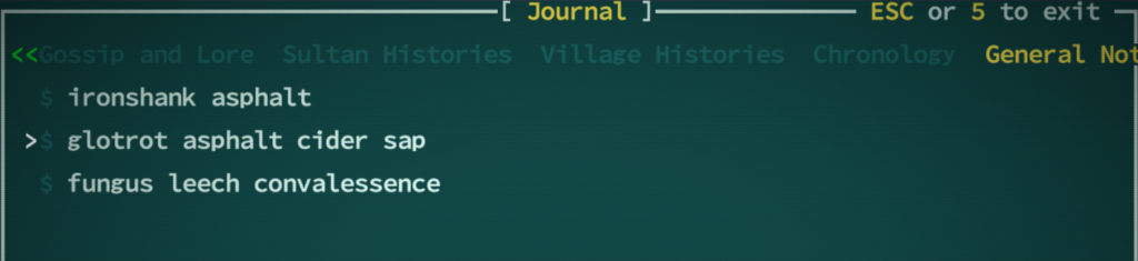 Journal Notes Qud