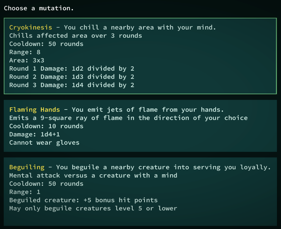 Mutations in Qud