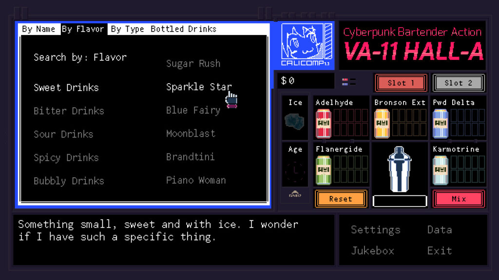 Mixing drinks in VA-11 HALL-A