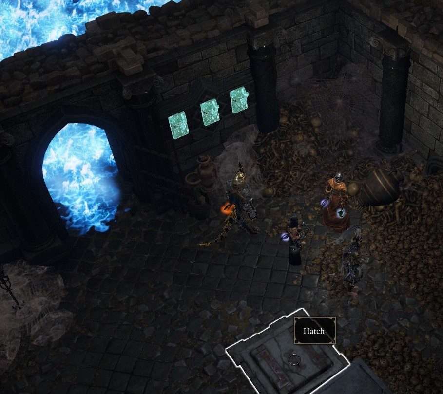 Three levers revealed by Spirit Vision and the hatch in Johanna Surrey's tomb, Divinity Original Sin 2