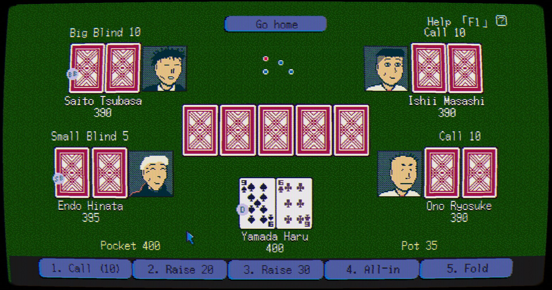 STONKS-9800 poker table with five players